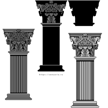 Трафарет - Колонна Классика